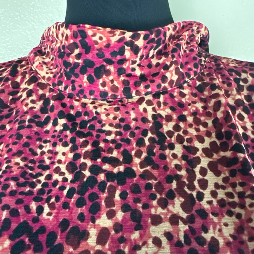 Bar III Dress Women XXL Animal Print Maxi Long High‎ Neck Lined Rayon Casual - Picture 9 of 9